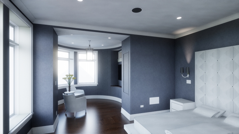 The Blue Lady Master Bedroom Rendering