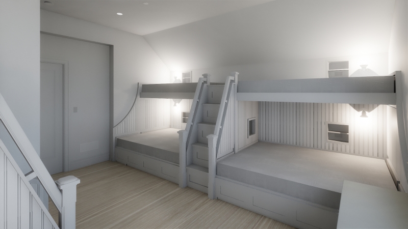 The Blue Lady Bunk Room Rendering